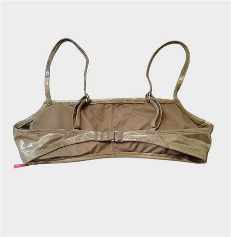 Juniors Bralette Bikini Top Xhilaration Metallic Gold Size L