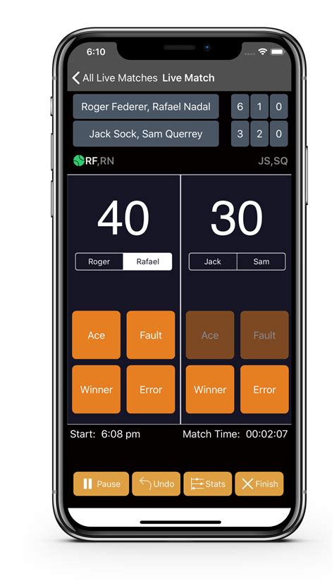 Track Live Tennis Match