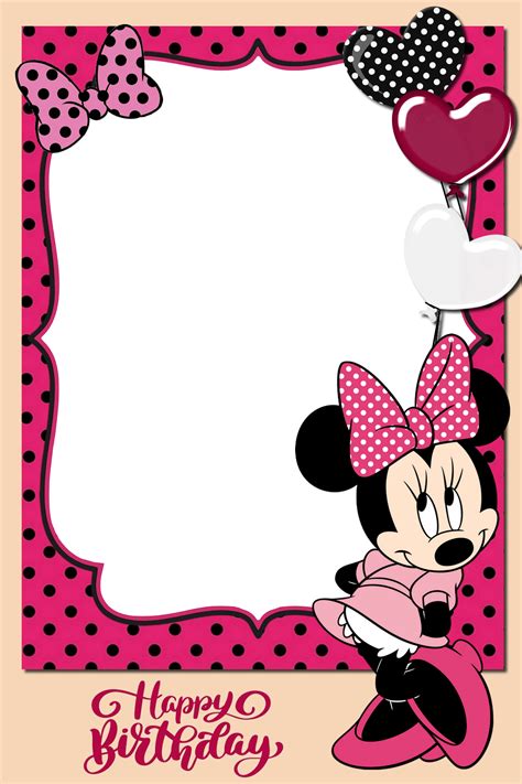 Pin On My Png Frames For Photos 10x15 Cm Happy Birthday Frame Minnie