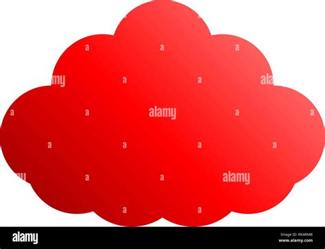 Cloud symbol icon - red gradient, isolated - vector illustration Stock ...