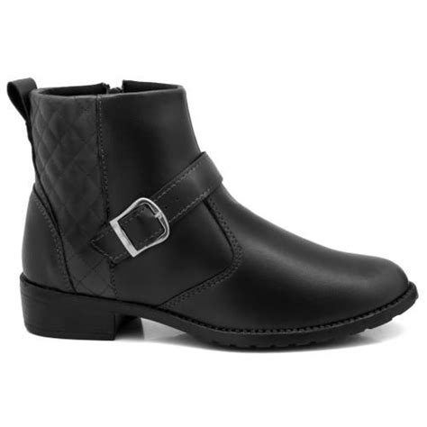 Bota Botinha Coturno Feminino Cano Curto Zipper Macia Oferta K S Boo