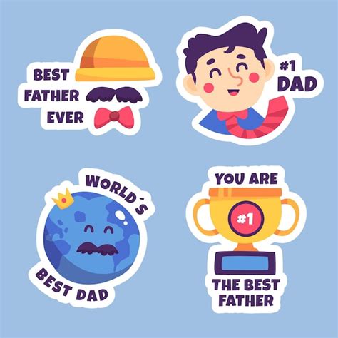 Free Vector Hand Drawn Father S Day Badge Collection