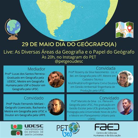 Notícia Grupo PET Geografia da Udesc organiza eventos online nesta