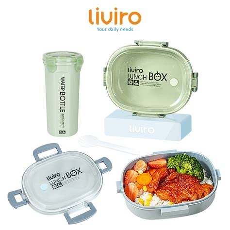 Jual Liviro Kotak Bekal Set Lunchbox Kotak Makan Dan Botol Minum Anti