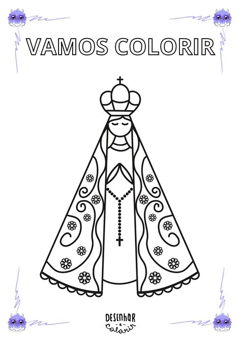 Nossa Senhora Aparecida Desenho Preto E Branco - Desenhos Para Colorir de Nossa Senhora Aparecida