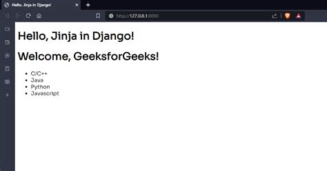 Jinja for Server-Side Rendering in Django - GeeksforGeeks