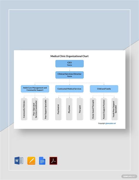 Medical Clinic Organizational Chart Template in Pages, PDF, Word ...