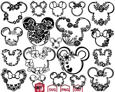 Floral Disney Svg Floral Mickey Svg UPP783 Disney Tattoos Disney