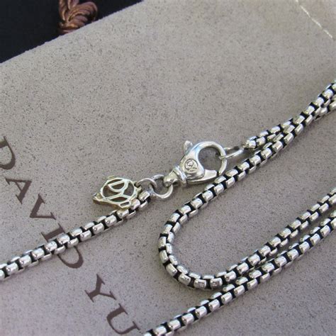 David Yurman Necklace Box Chain 2 7mm 24l With 14k Gold Etsy