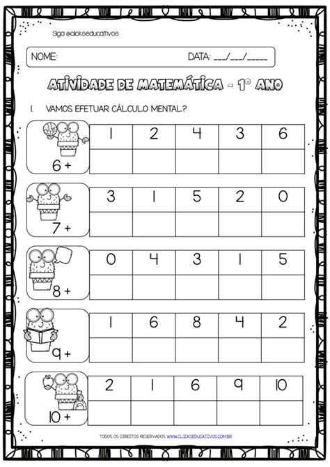 09 Atividades De MatemÁtica 1º Ano