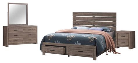 Coaster Brantford Piece Queen Storage Wood Bedroom Set In Barrel Oak