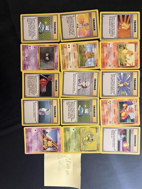 15 Alte Pokémon Karten Base Set 4 mit Glumanda und Glutexo Kaufen