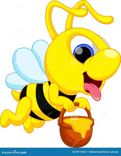 Funny Bee Cartoon Stock Illustration Illustration Of Black 39175422