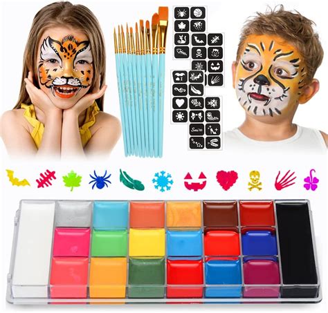 Kinderschminke Set 20 Farben Schmink Schminkpalette Face Paint