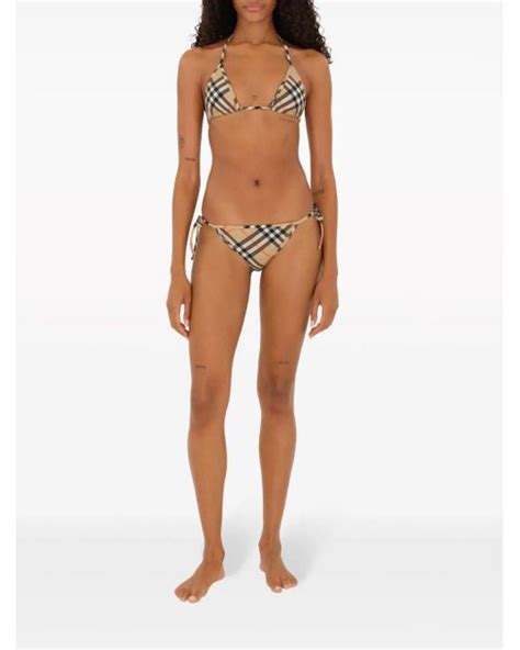 Burberry Ip Bikini Check In Natural Lyst