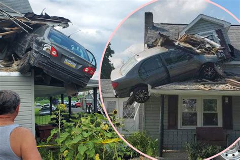 Car Crashes Into Second Story Of House And Cops Say It Was On Purpose