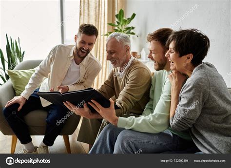 Gay Couple Shares Photo Album Parents Home Stock Photo Haydmitriy