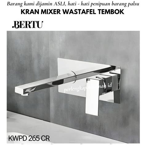 Jual Kran Wastafel Cuci Tangan Tembok Dinding Panas Dingin Chrome Bertu