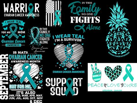 26 Ovarian Cancer Svg Png In September We Wear Teal Ovarian Etsy