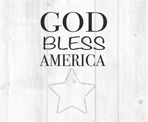 God Bless America Svg Design For Cricut God Bless America Song Design