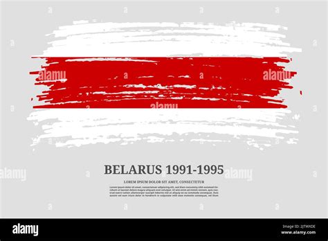 Belarus flag in 1991-1995 flag with brush stroke effect and information ...