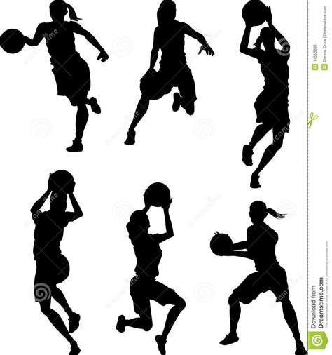 Girl Basketball Silhouette Vector at Vectorified.com | Collection of ...