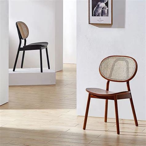 High Quality Natural Rattan Back Dining Chair Factory Direct Free