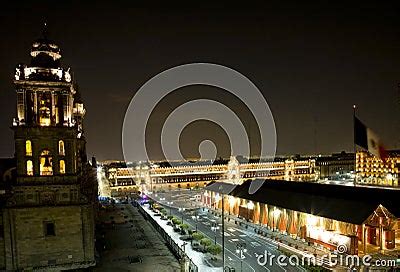 Metropolitan Cathedral Zocalo Mexico City At Night Stock Photos - Image ...