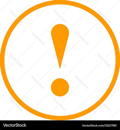 Orange Circle Exclamation Mark Icon Warning Sign Vector Image