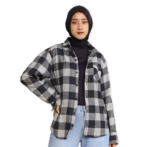 Jual Nookly Kemeja Flannel Wanita Flanel Shirt Peter Kb Shopee