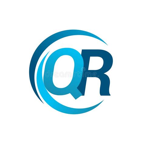 Letra Inicial Qr Logoype Nombre De La Empresa Círculo Azul Y Diseño De