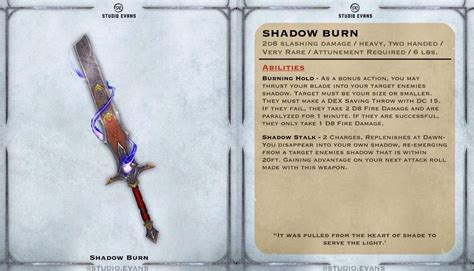 the menu for shadow burn is shown in this screenshot from an ...