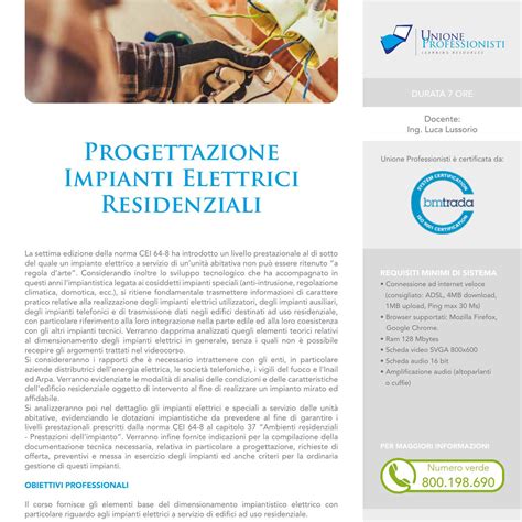 Mod 4 PR 07 Progettazione Impianti Elettrici Residenziali Durata Ed0