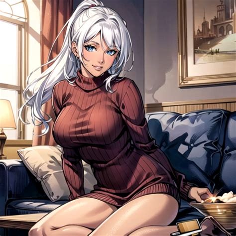 Comic Living Room Ponytail AI Gay Porn