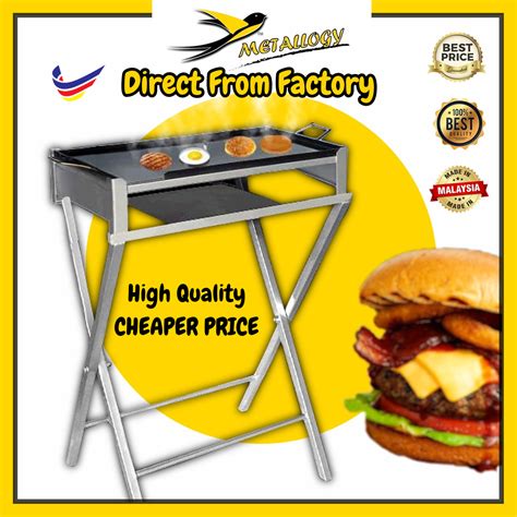 Metallogy Rectangular Hot Plate Pan Kuali Leper Grill Plate With Kaki