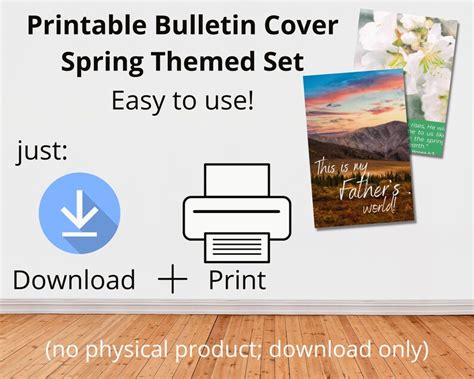 Printable Church Bulletin Covers SPRING Theme General Use Multiple ...