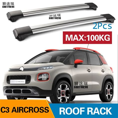 2Pcs Roof Bars For Citroen C3 AIRCROSS 2017 18 2019 2020 2021 Aluminum