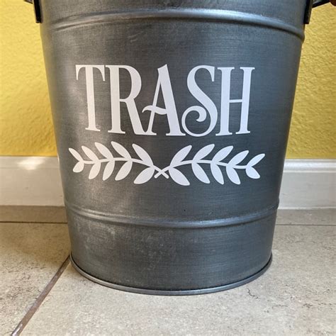 Trash Decal Vinyl Sticker Label For Trash Can Garbage Barrel Etsy