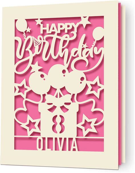 Amazon Edsg Personalized Birthday Card Paper Cut Happy Birthday