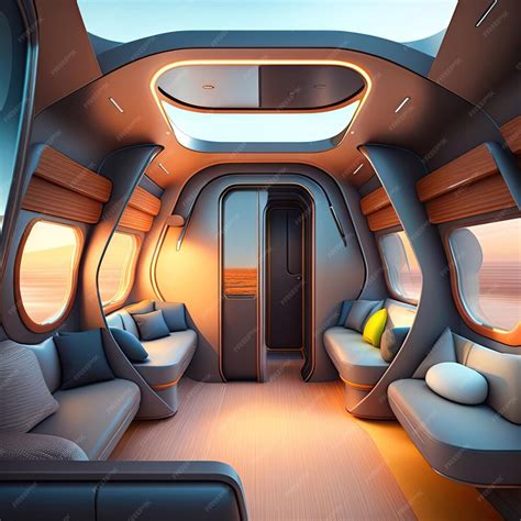 Premium AI Image | Minimalist spaceship cabin interior