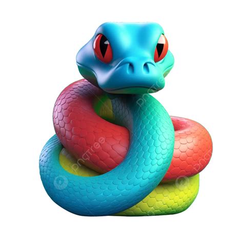 Serpiente 3d Png Dibujos Serpiente Serpiente De Colores Pequeña Serpiente Png Y Psd Para