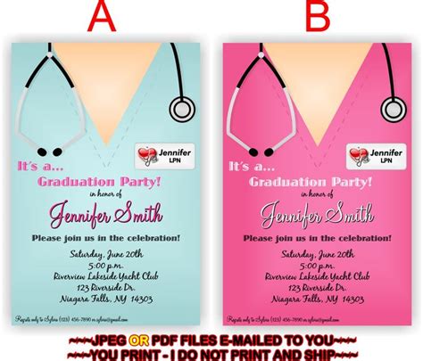 Nurse Party Invitations Nursing School Graduation Party Nursing Graduation Party Nursing