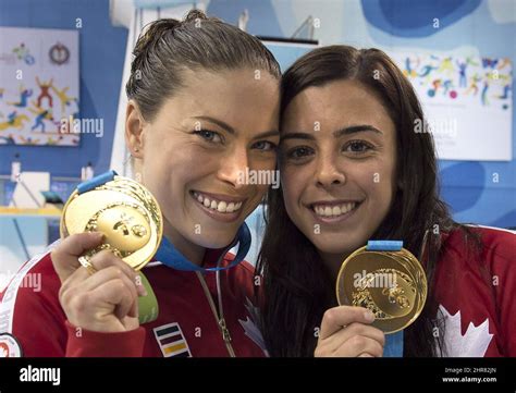 Canadas Meaghan Benfeito Right And Roseline Filion Show Off Their