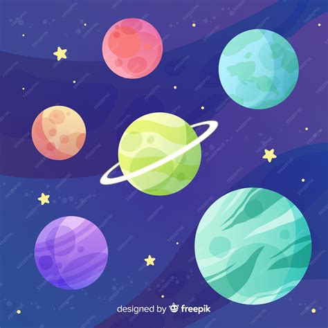 Colección De Planetas Del Sistema Solar De Diseño Plano Vector Gratis