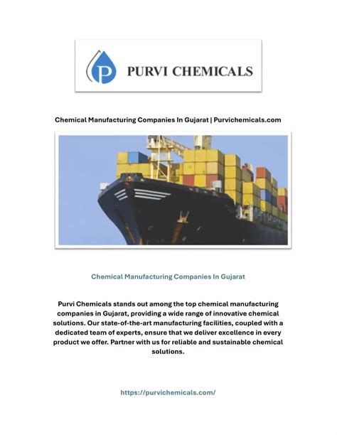 Ppt Chemical Manufacturing Companies In Gujarat Purvichemicals