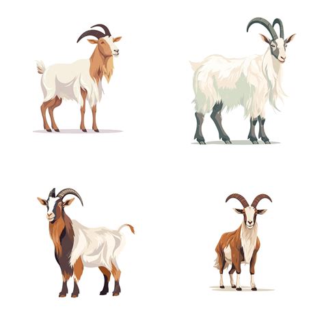 Premium Vector Cute Goat Vector Flat Illustration Isolated On White