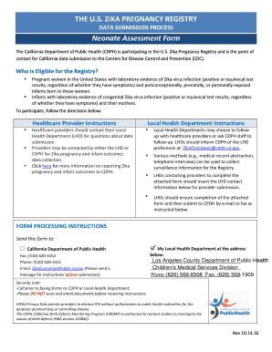 Fillable Online Publichealth Lacounty La County Neonatal Assessment