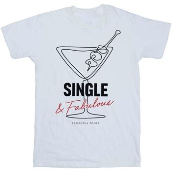 Sex And The City Single And Fabulous Blanco Textil Camisetas Manga Larga Mujer