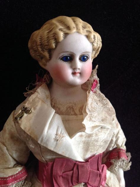 Very Beautiful Glass Eyed Untinted Bisque Parian Doll All Original