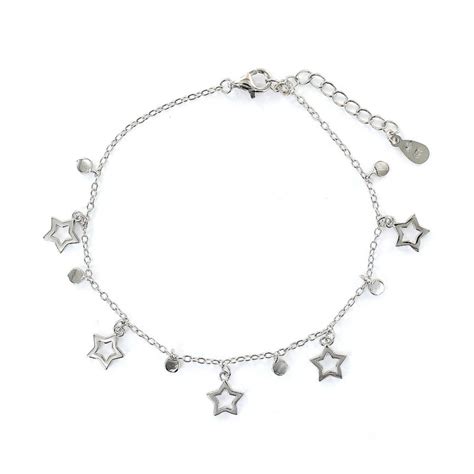 Pulsera Plata Estrellas 9108272 De 17 Cm Con Ampliación De 3 Cm Pulseras De Plata Pulseras